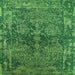 Square Machine Washable Oriental Green Industrial Area Rugs, wshurb2557grn