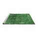 Sideview of Machine Washable Oriental Emerald Green Industrial Area Rugs, wshurb2557emgrn