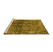 Sideview of Machine Washable Oriental Yellow Industrial Rug, wshurb2557yw