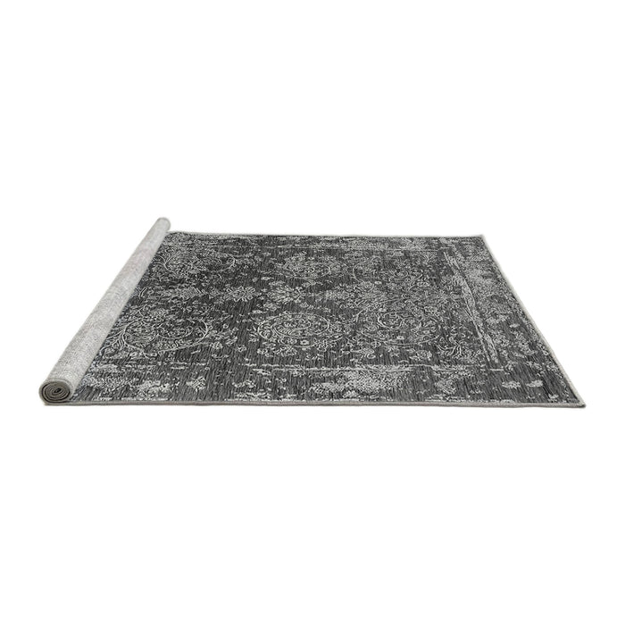 Sideview of Machine Washable Oriental Gray Industrial Rug, wshurb2557gry