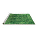 Sideview of Machine Washable Oriental Green Industrial Area Rugs, wshurb2557grn