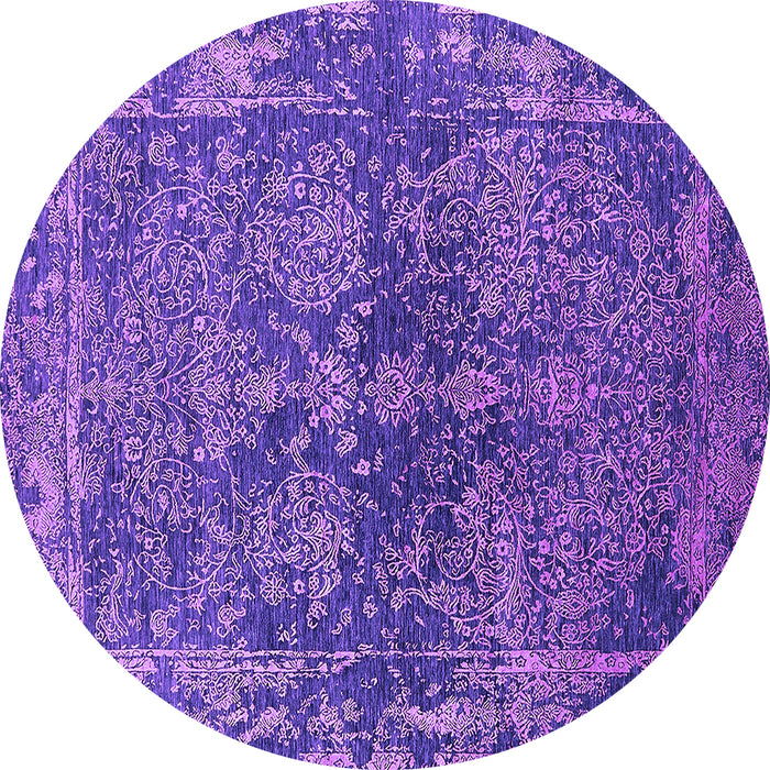 Round Oriental Purple Industrial Rug, urb2557pur