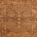 Square Machine Washable Oriental Orange Industrial Area Rugs, wshurb2558org