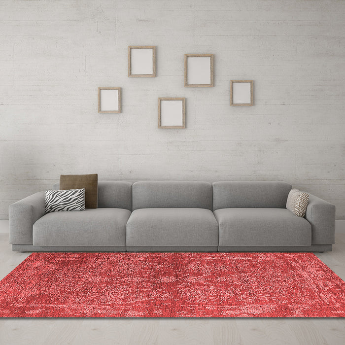 Industrial Red Washable Rugs