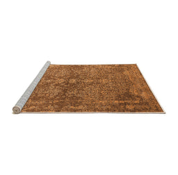 Sideview of Machine Washable Oriental Orange Industrial Area Rugs, wshurb2558org
