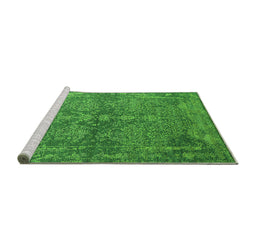 Sideview of Machine Washable Oriental Green Industrial Area Rugs, wshurb2558grn