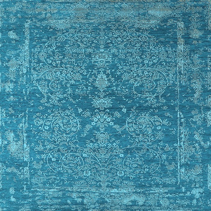 Square Oriental Light Blue Industrial Rug, urb2558lblu