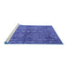 Sideview of Machine Washable Oriental Blue Industrial Rug, wshurb2558blu