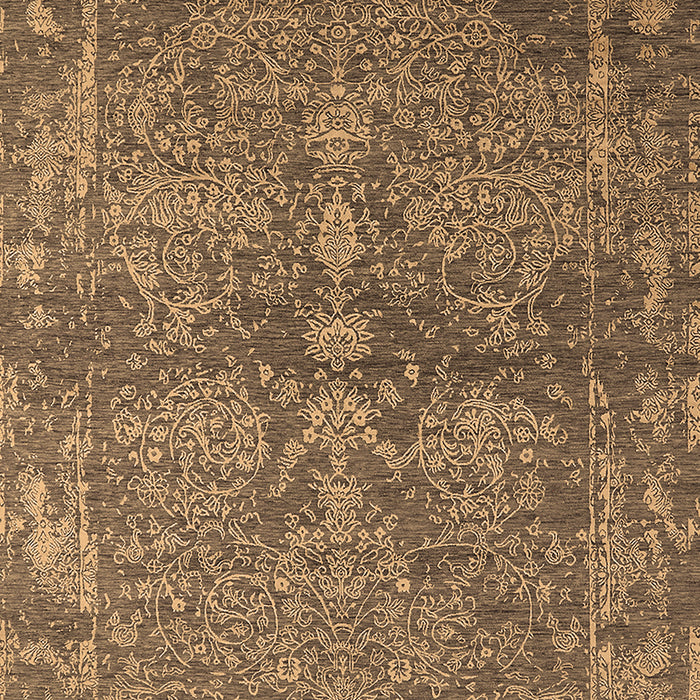 Machine Washable Oriental Brown Industrial Rug, wshurb2558brn