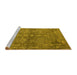 Sideview of Machine Washable Oriental Yellow Industrial Rug, wshurb2558yw