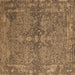 Square Machine Washable Oriental Brown Industrial Rug, wshurb2558brn