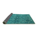 Sideview of Oriental Turquoise Industrial Rug, urb2558turq