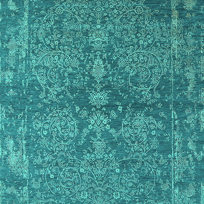 Machine Washable Oriental Turquoise Industrial Area Rugs, wshurb2558turq