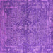 Square Machine Washable Oriental Purple Industrial Area Rugs, wshurb2558pur