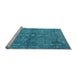 Sideview of Machine Washable Oriental Light Blue Industrial Rug, wshurb2558lblu