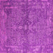 Square Machine Washable Oriental Pink Industrial Rug, wshurb2558pnk