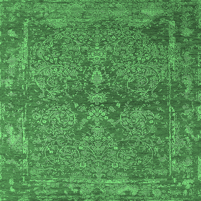 Square Oriental Emerald Green Industrial Rug, urb2558emgrn