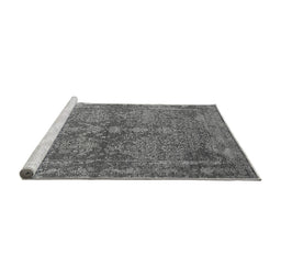Sideview of Machine Washable Oriental Gray Industrial Rug, wshurb2558gry