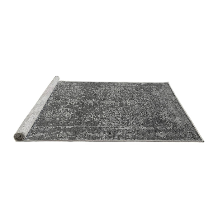 Sideview of Machine Washable Oriental Gray Industrial Rug, wshurb2558gry