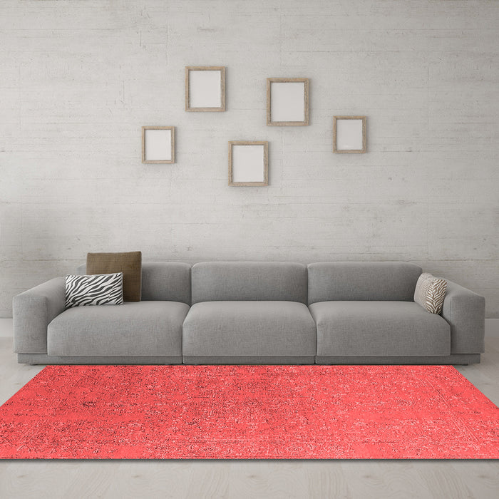 Industrial Red Washable Rugs