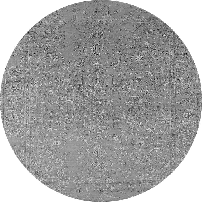 Round Oriental Gray Industrial Rug, urb2559gry