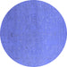 Round Oriental Blue Industrial Rug, urb2559blu