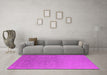 Machine Washable Oriental Pink Industrial Rug in a Living Room, wshurb2559pnk