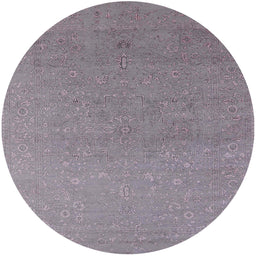 Round Machine Washable Industrial Modern Dark Gray Rug, wshurb2559