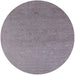 Round Machine Washable Industrial Modern Dark Gray Rug, wshurb2559