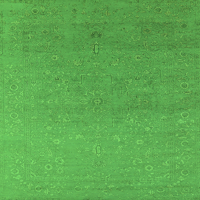 Square Oriental Green Industrial Rug, urb2559grn