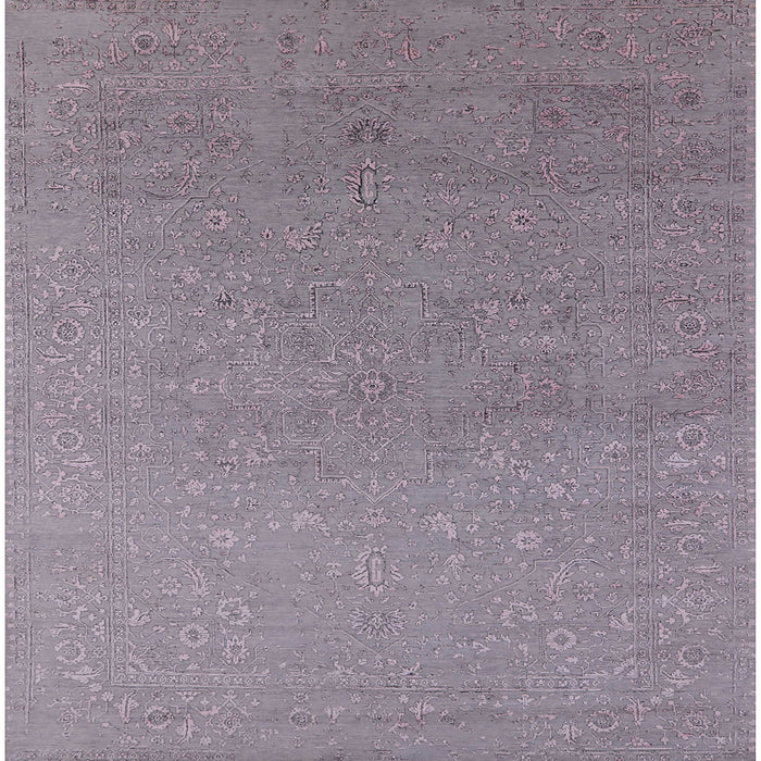 Square Mid-Century Modern Dark Gray Oriental Rug, urb2559