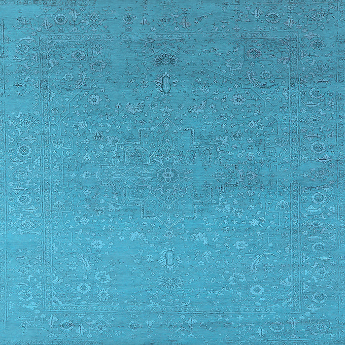 Square Oriental Light Blue Industrial Rug, urb2559lblu