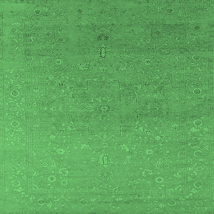 Square Oriental Emerald Green Industrial Rug, urb2559emgrn