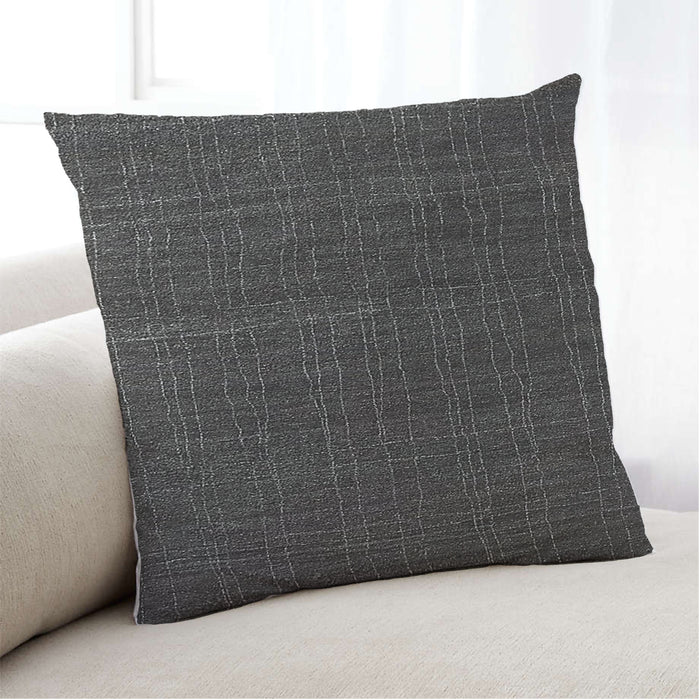 Lifestyle Image of Mid-Century Modern Urban Square Carbon Gray Throw Pillow, 18 inch by 18 inch, pwurb255