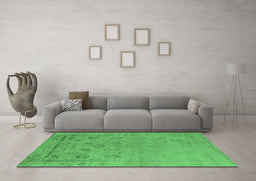 Machine Washable Oriental Emerald Green Industrial Area Rugs in a Living Room,, wshurb2560emgrn