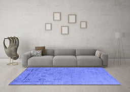 Machine Washable Oriental Blue Industrial Rug in a Living Room, wshurb2560blu