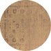 Round Oriental Brown Industrial Rug, urb2560brn