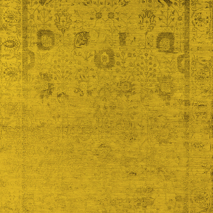 Machine Washable Oriental Yellow Industrial Rug, wshurb2560yw