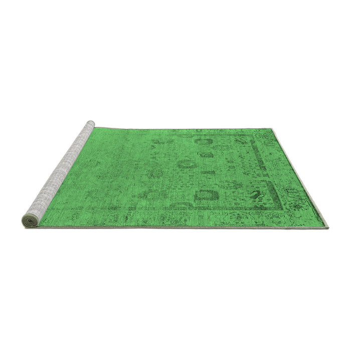 Sideview of Machine Washable Oriental Emerald Green Industrial Area Rugs, wshurb2560emgrn