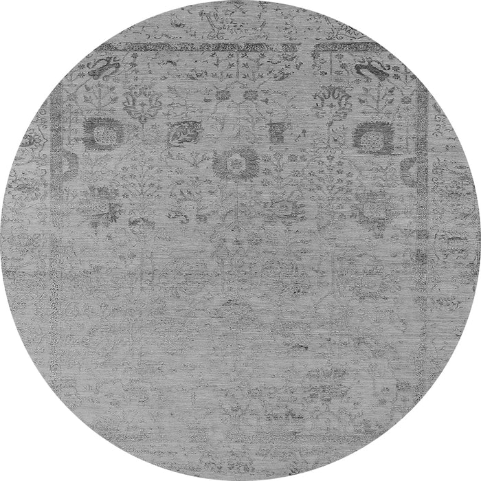 Round Oriental Gray Industrial Rug, urb2560gry