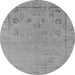 Round Oriental Gray Industrial Rug, urb2560gry