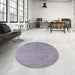 Round Machine Washable Industrial Modern Dark Gray Rug in a Office, wshurb2560