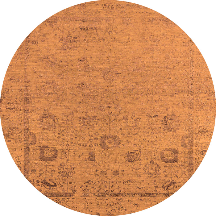 Round Oriental Orange Industrial Rug, urb2560org