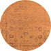 Round Oriental Orange Industrial Rug, urb2560org