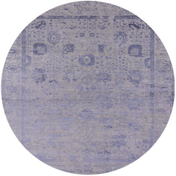 Round Mid-Century Modern Dark Gray Oriental Rug, urb2560