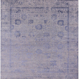 Square Mid-Century Modern Dark Gray Oriental Rug, urb2560