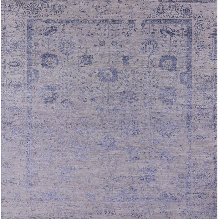 Square Mid-Century Modern Dark Gray Oriental Rug, urb2560