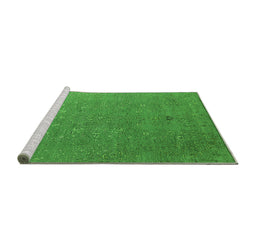 Sideview of Machine Washable Oriental Green Industrial Area Rugs, wshurb2561grn