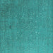 Square Oriental Turquoise Industrial Rug, urb2561turq