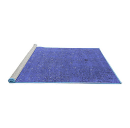 Sideview of Machine Washable Oriental Blue Industrial Rug, wshurb2561blu